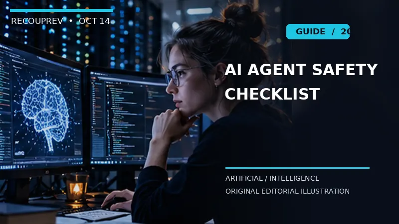Conceptual AI technology editorial image for AI Agent Safety Checklist: 12 Controls Before Letting an AI Run Your Business; not an image of the actual announcement.