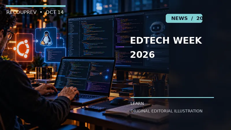 Conceptual photograph for AI education and career-skills coverage, not an actual conference image.